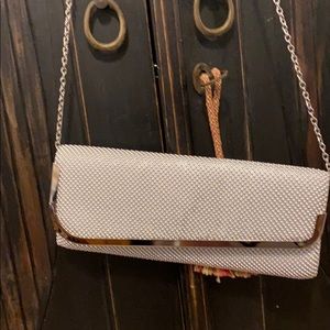 Silver evening bag